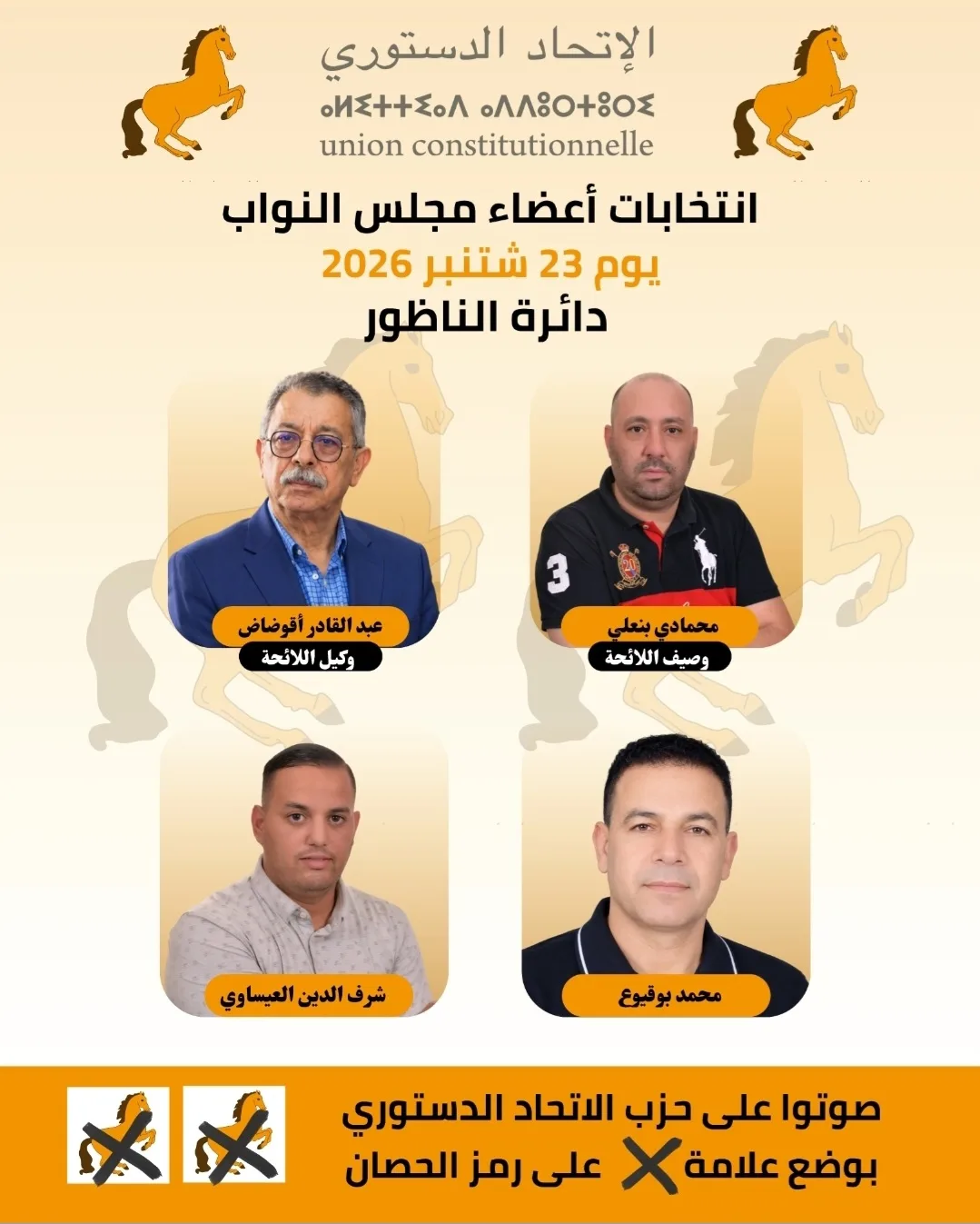 الاتحاد الدستوري يخوض انتخابات الناظور بلائحة يقودها أقوضاض