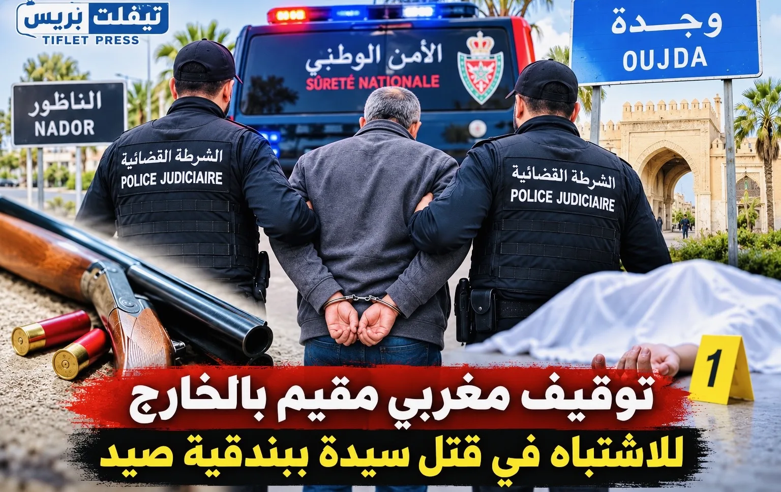 توقيف شخص يبلغ 58 سنة بالناظور للاشتباه في قتله سيدة بوجدة